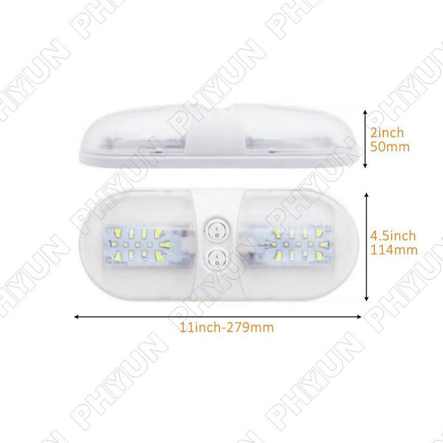 Double Dome Light 12V 48 LED Interior Roof Ceiling Reading For RV Camper Trailer