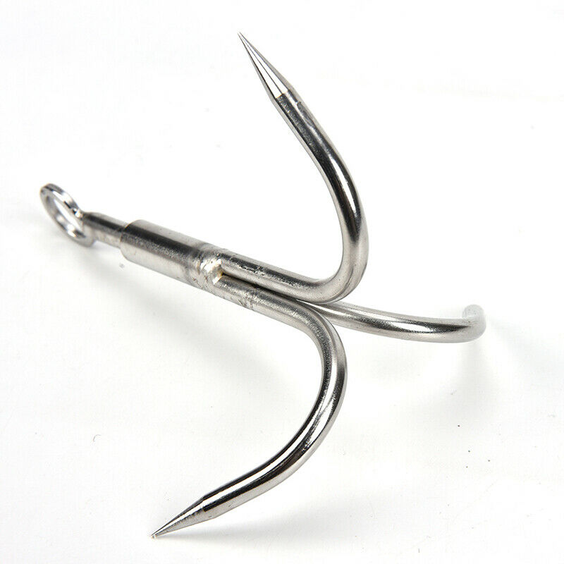 3 Claws Grappling Hook Climbing Survival Carabiner Tool Stainless Steel .l8
