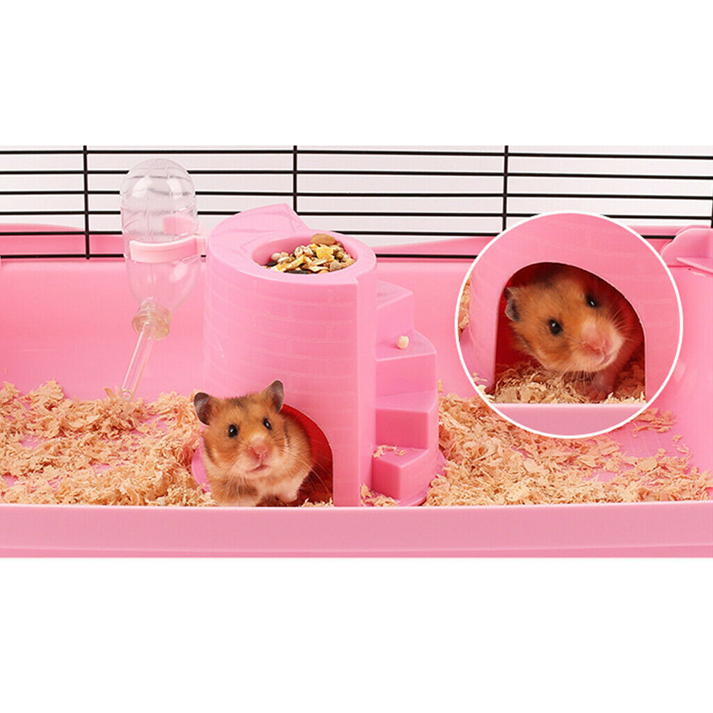 Hamster House Small Animal Living Castle With Eating Sleeping Random