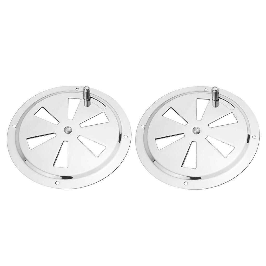 2Pcs 316SS Stainless Steel Louvered Louver Air Vent Gille 128mm Diameter