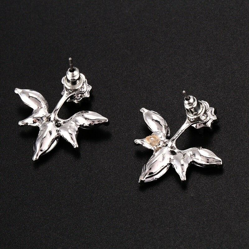 3 Pairs Lotus Flower Ears Jackets For Women Girls Simple Chic Ear Stud Ears L1M4