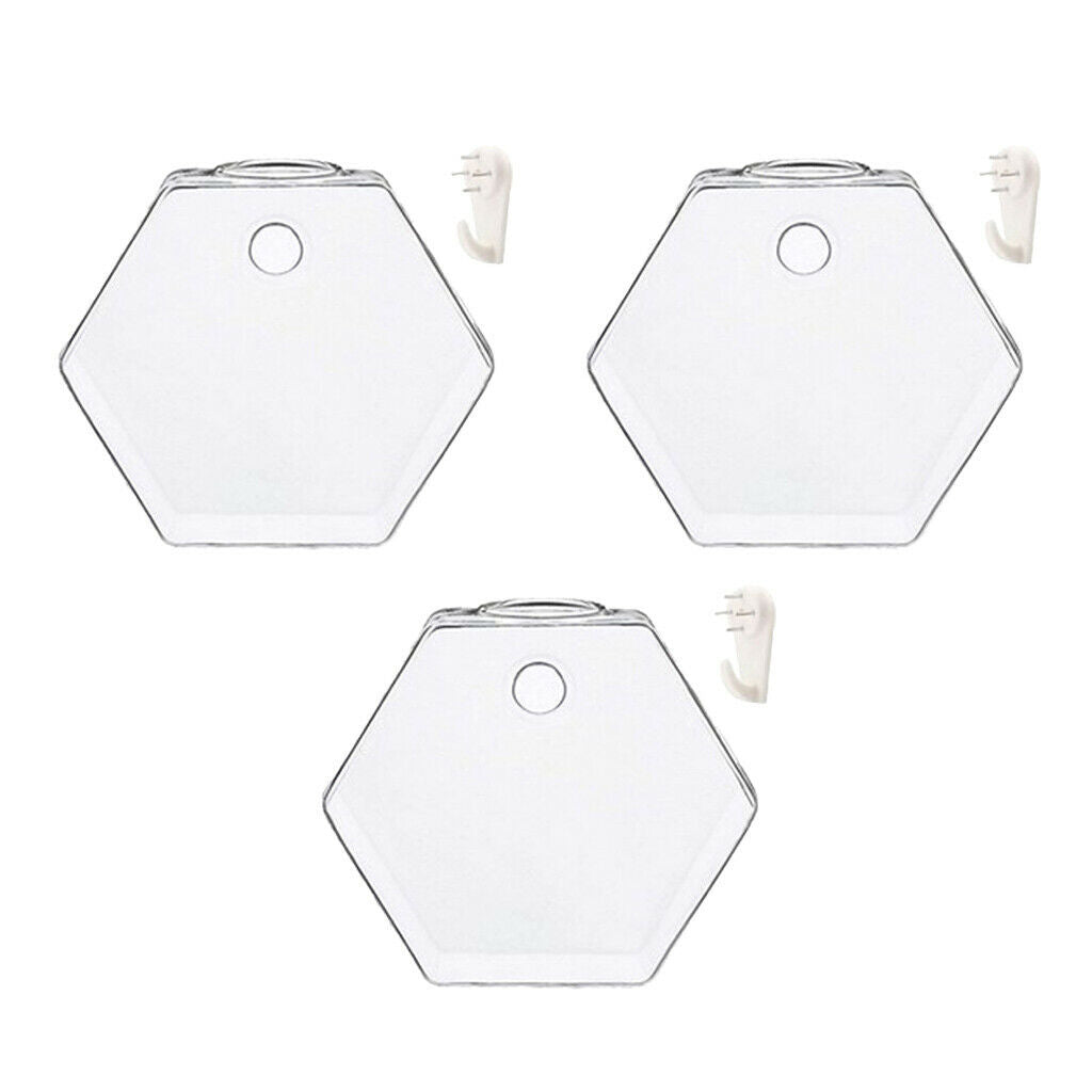 3pcs Clear Hexagon Hanging Planters Hydroponic Pot Terrariums Container