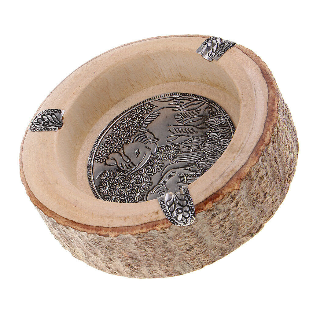Southeast Asia Style Ash Tray Cigarette Smoke Holder Wood Ashtray 15 x 6cm