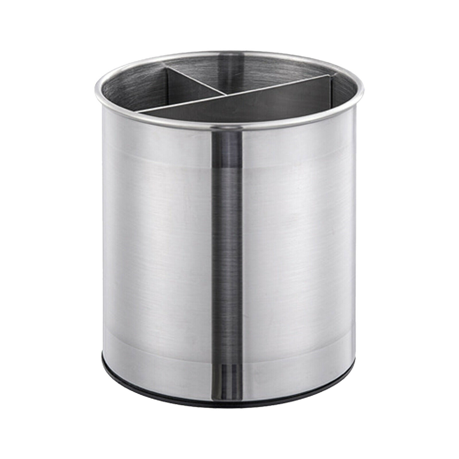 Stainless Steel Rotating Tableware Storage Bucket with Removable Divider