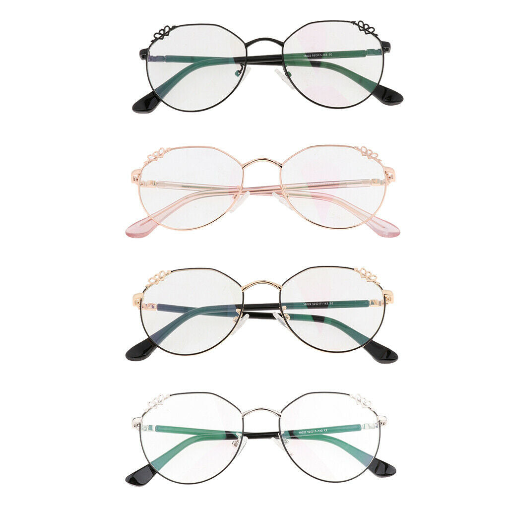 Stainless Steel Spectacles Eyeglasses Frames For Women Men Black