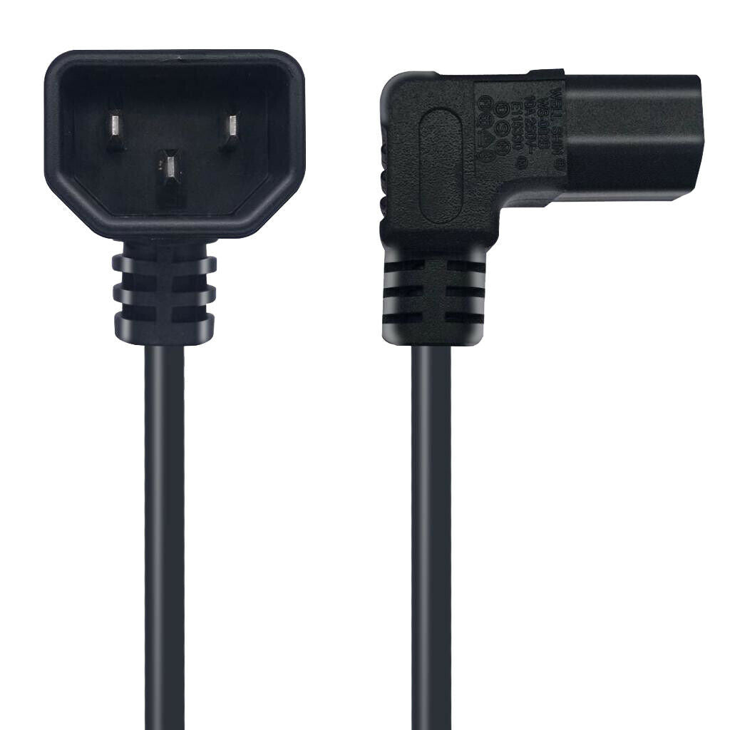 Angle IEC 320 C13 to C14 AC Power Extension Cord for PC Scanner PDU UPS