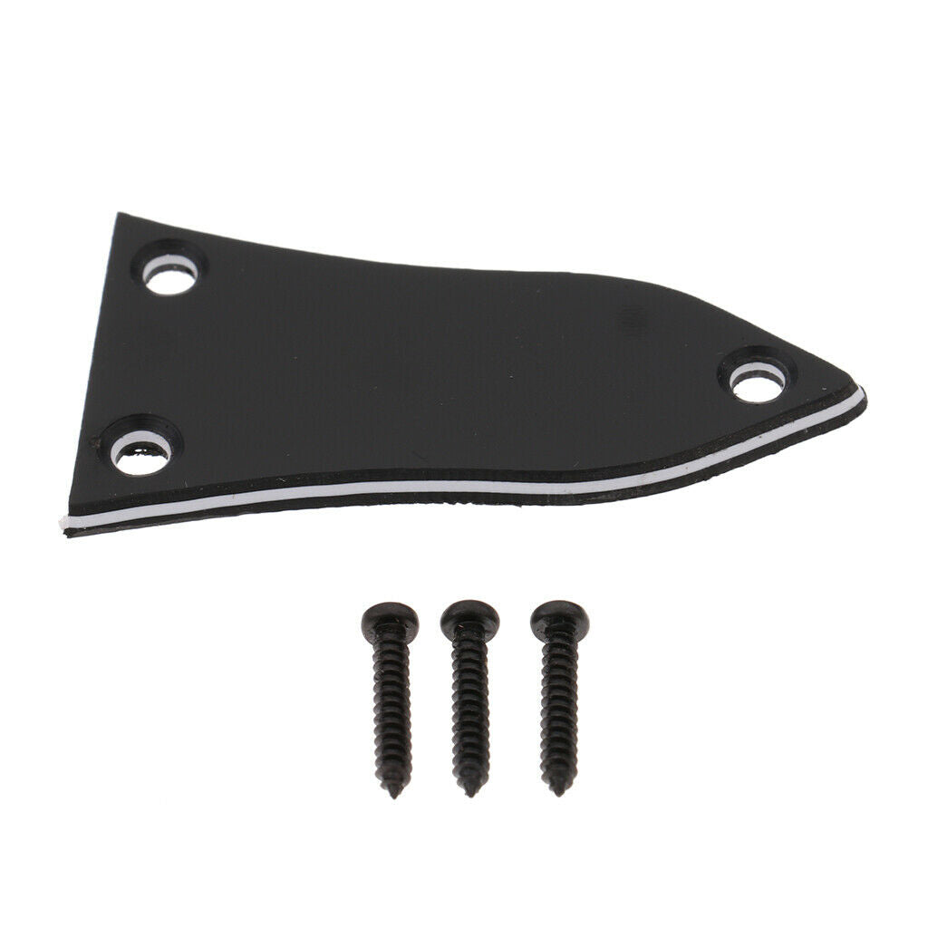 Plastic Truss Rod Cover Plates Replacement and Screws for Guitar Parts Black