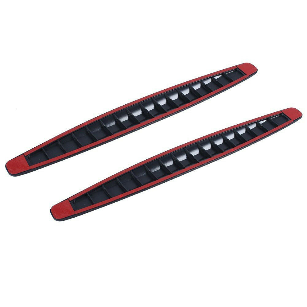 2x Black Carbon Fiber Texture Anti-rub Protector Car SUV Bumper Edge Guard Strip