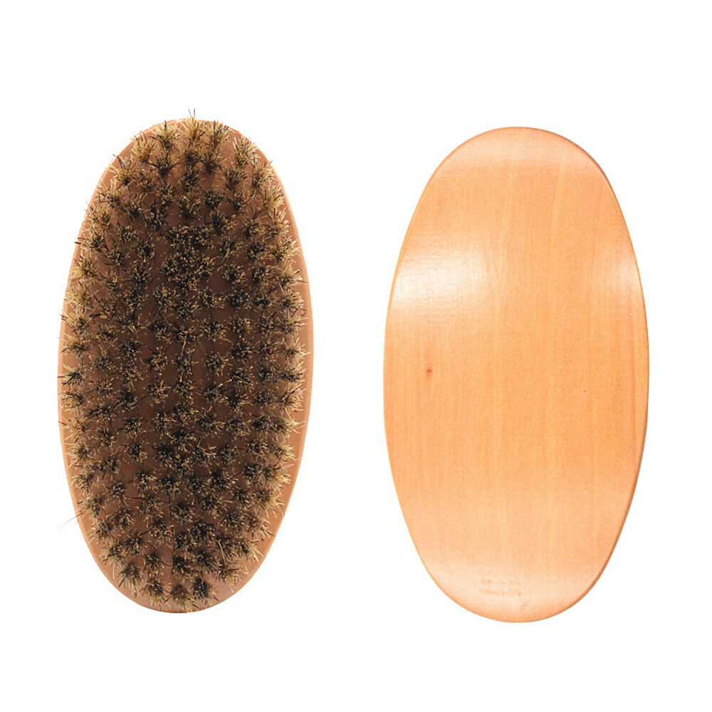 Wooden Oval Bristles Brush Mens Beard Brush Mustache Hair Styling Grooming Tool