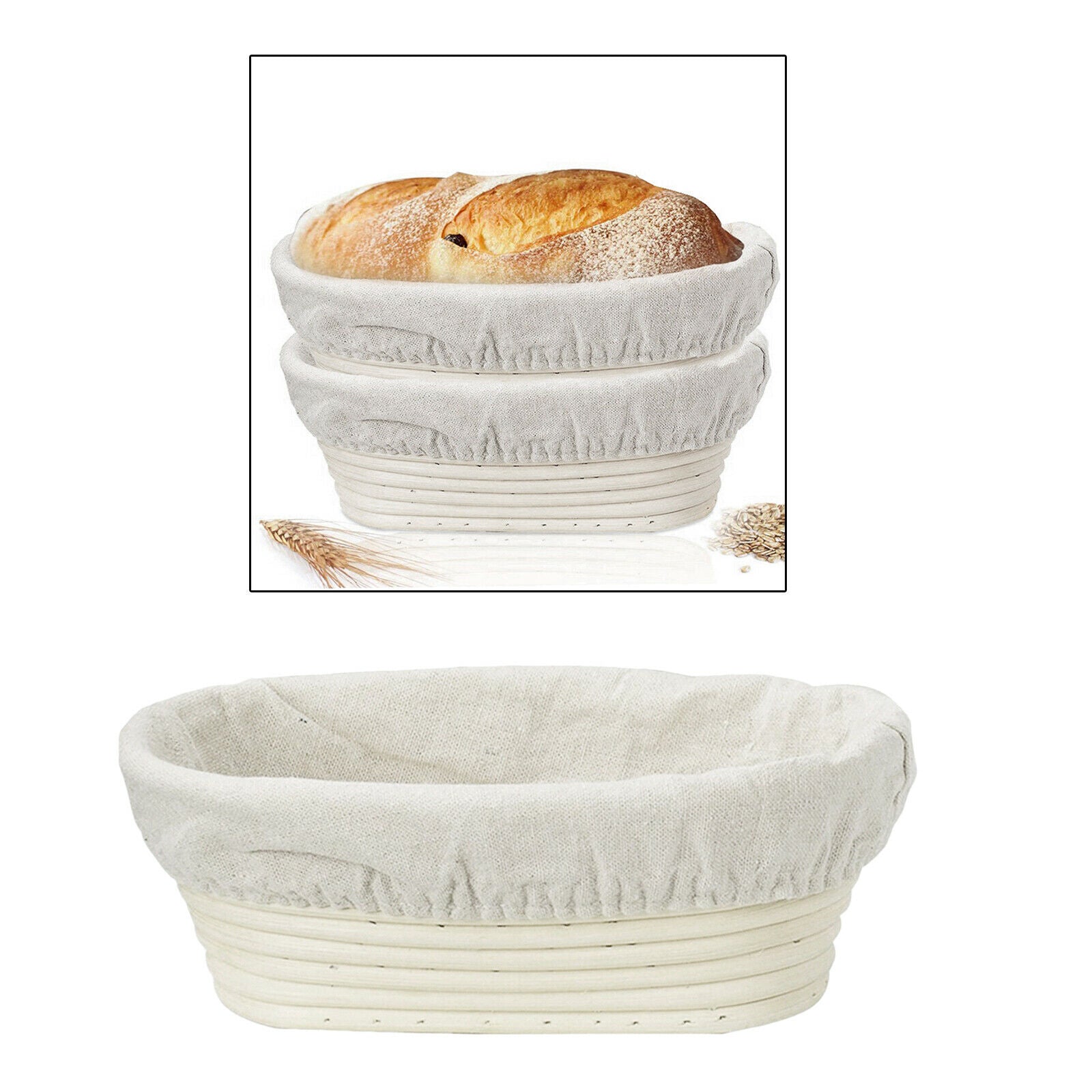 Natural Rattan Dough Fermentation Sourdough Banneton Bread Baking Basket 25cm