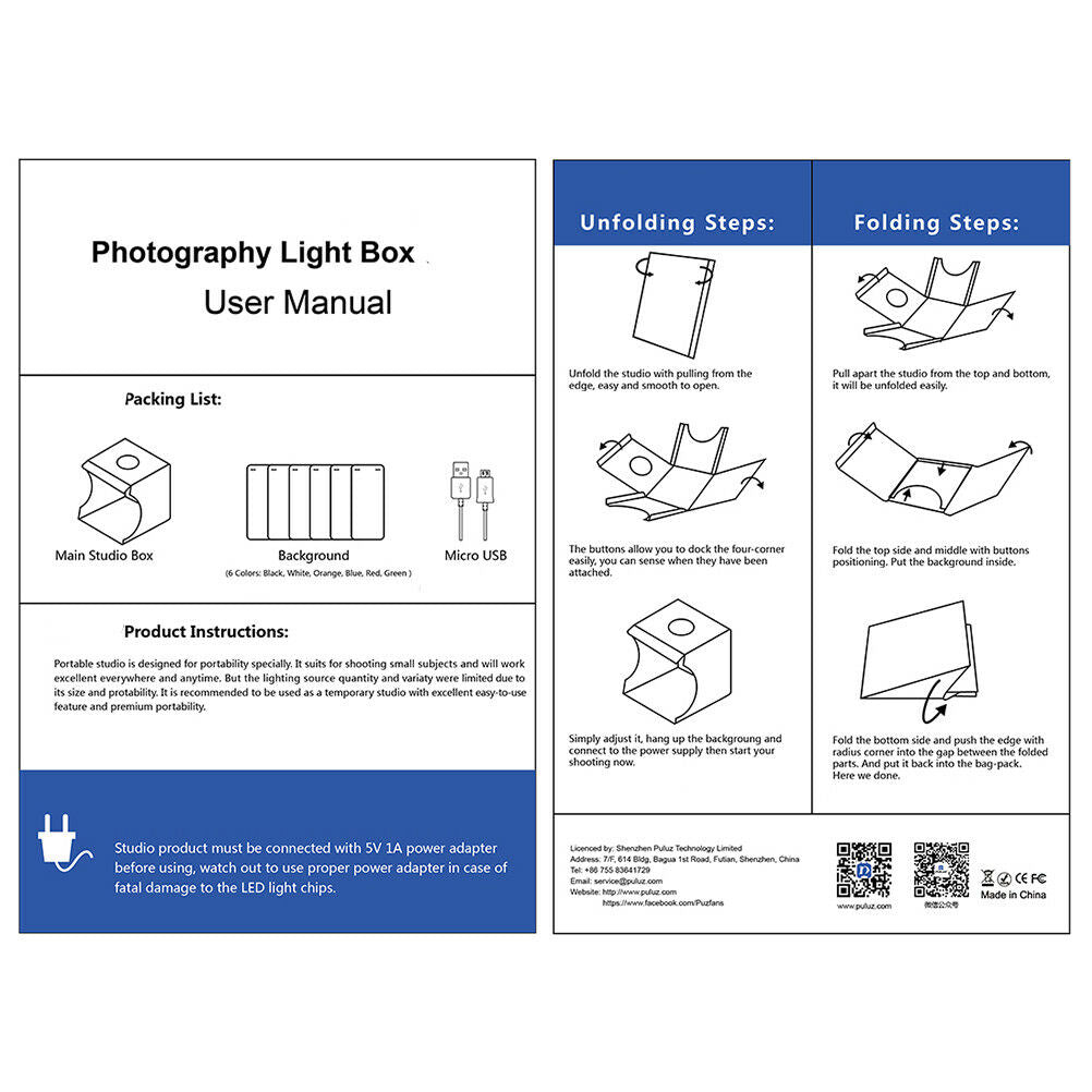Double LED Light Room Photo Studio Photography Lighting Tent Backdrop Cube BATA