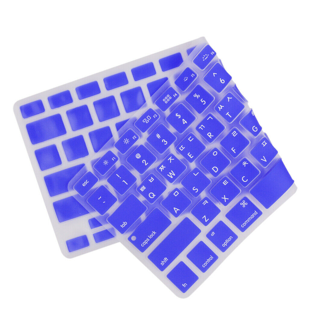 2Pcs Silicone Keyboard Protector Cover for MacBook Pro 13/15'' Blue+Black