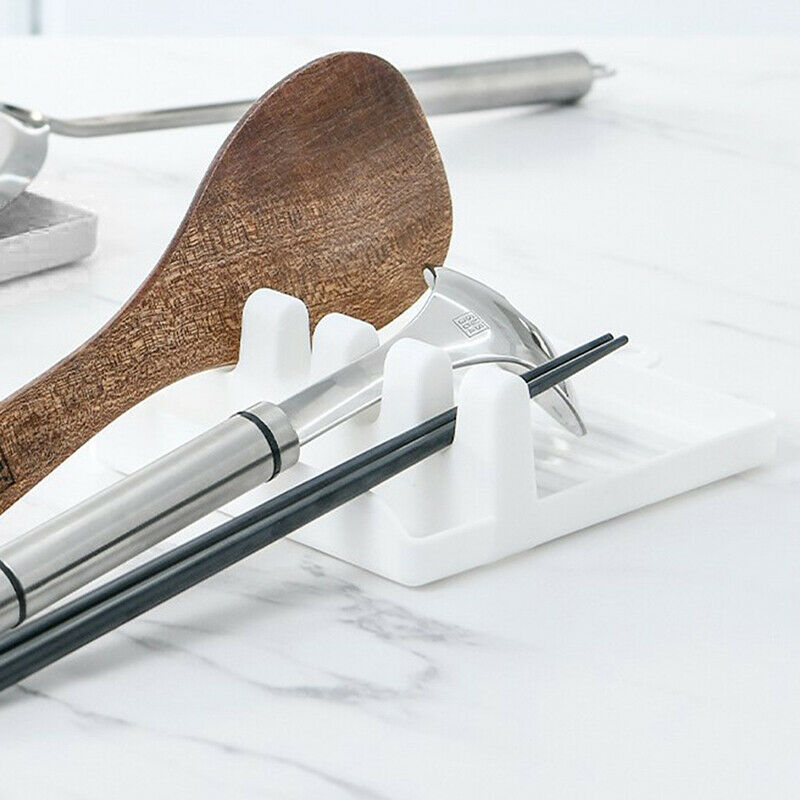 Kitchen Cooking Tools Spoon Rest Utensil Spatula Holder Heat Storage Shel.l8