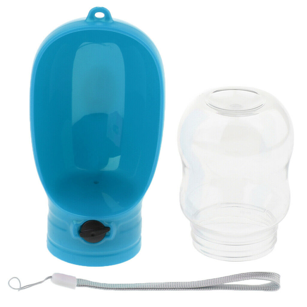 Portable Outdoor Travel Pet Dog Leakproof Water Bottle Drinking Bowl Blue