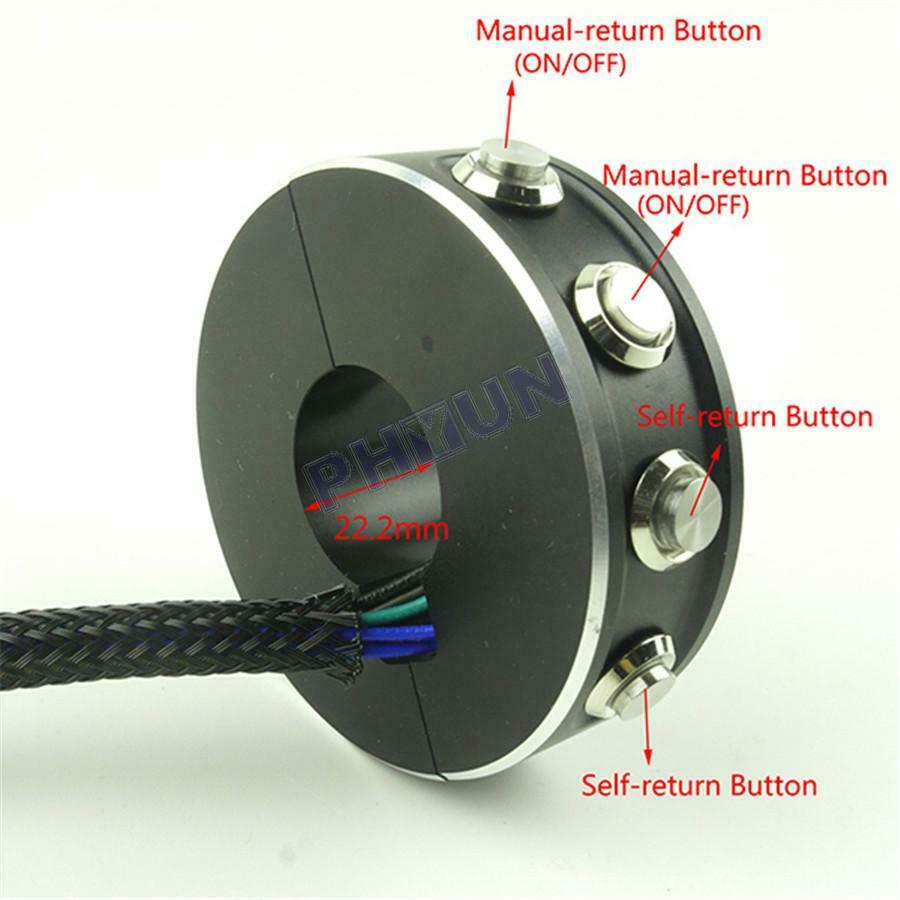 7/8'' Motorcycle Multifunction Handlebar Switches Self-locking & Reset Buttons