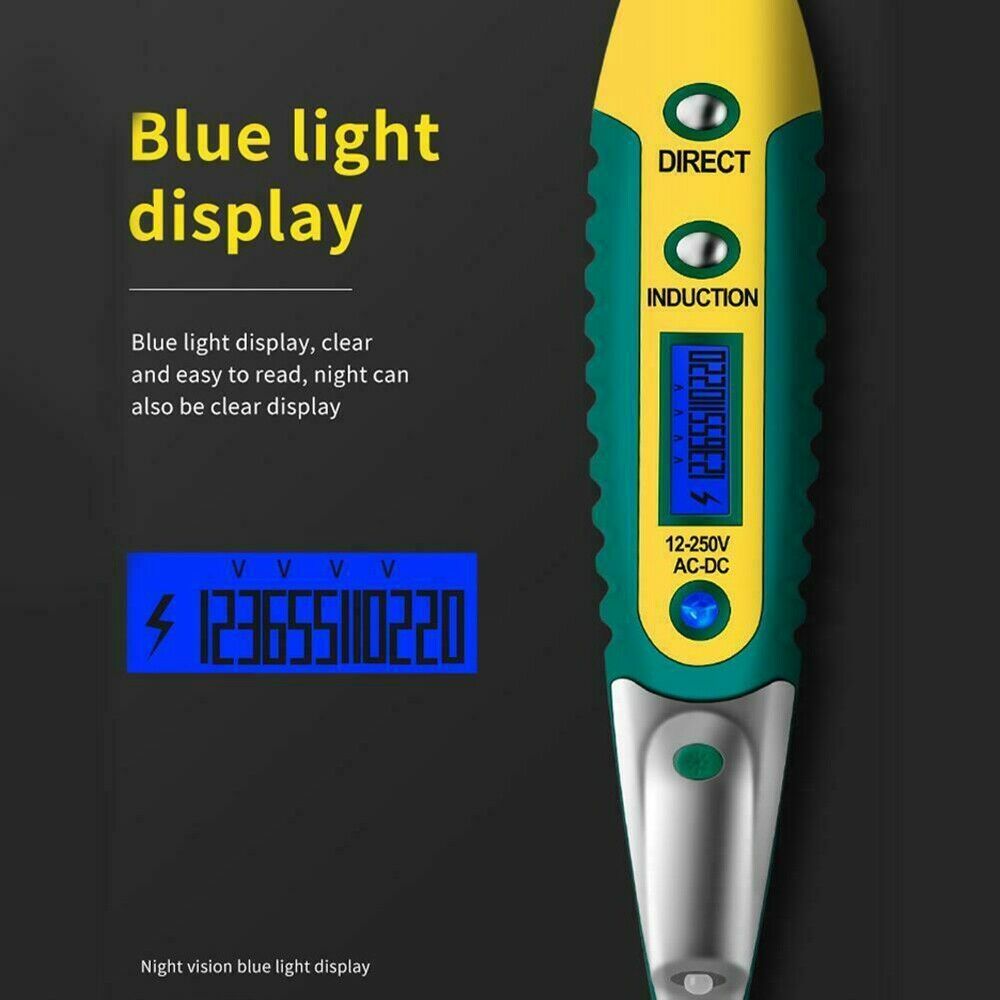 Voltage Electricity Tester Volt Detector Test Pen AC Non-Contact W/ LCD Display