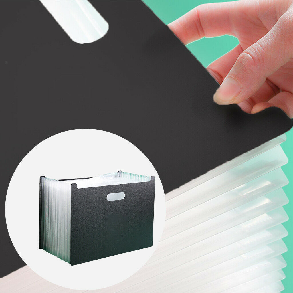 A4 File Organizer Expanding File Folder File Organizer Box - Black 1
