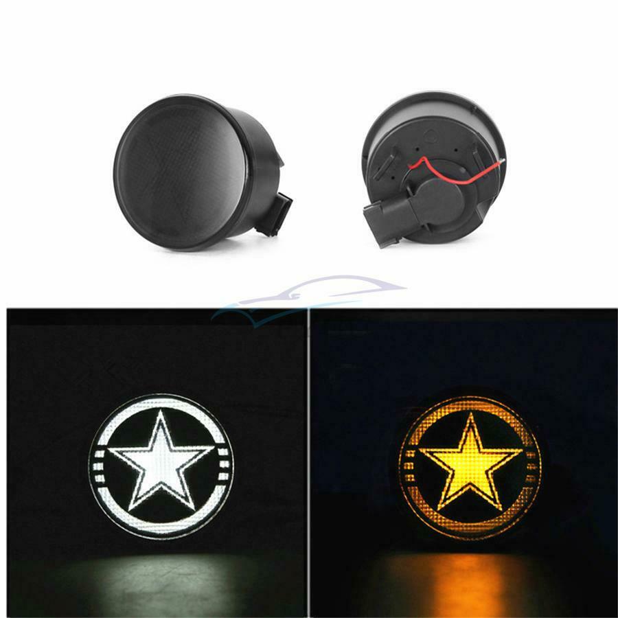 1 Set for Wrangler JK 2007-2017 Car LED Smoked White Amber Turn Signal Light