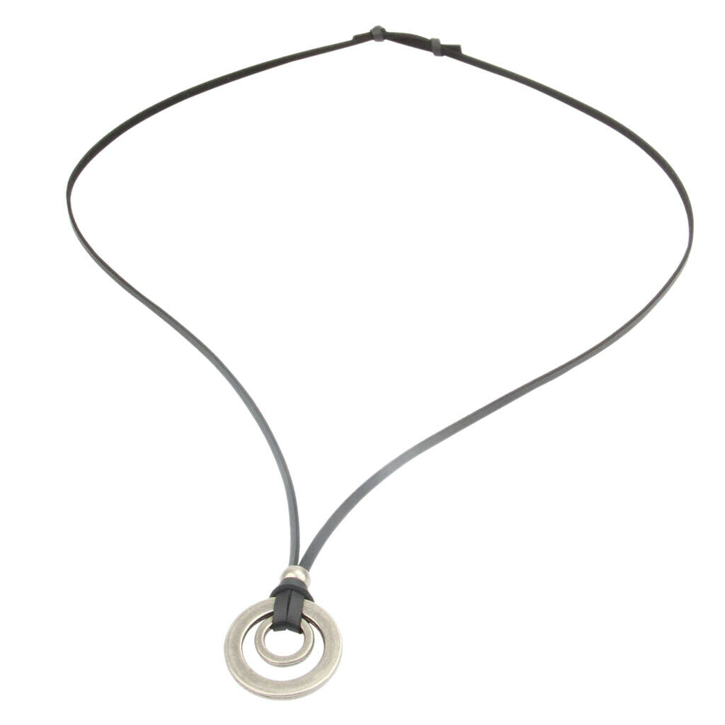 Bohemia Ethnic Style PU Leather Necklace Circle Punk Choker Hip Hop Style