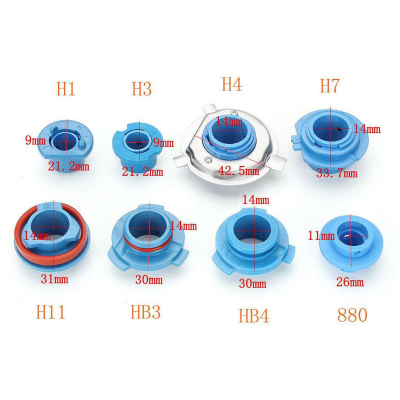 Pair H1 LED Halogen Headlamp Headlight Holder Socket Retainer Adapter Kit
