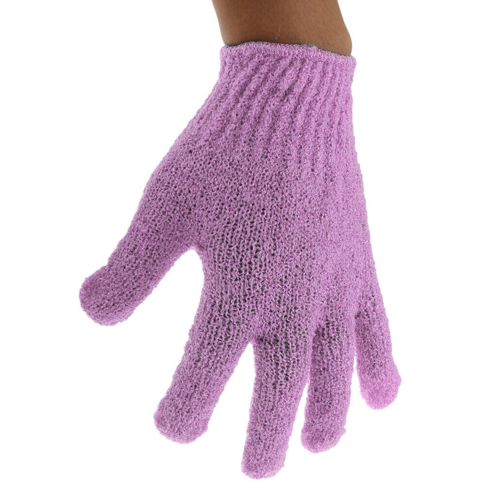 1 Pair Exfoliating Bath Glove Shower Skin Care Scrubber Massage Clean Pink