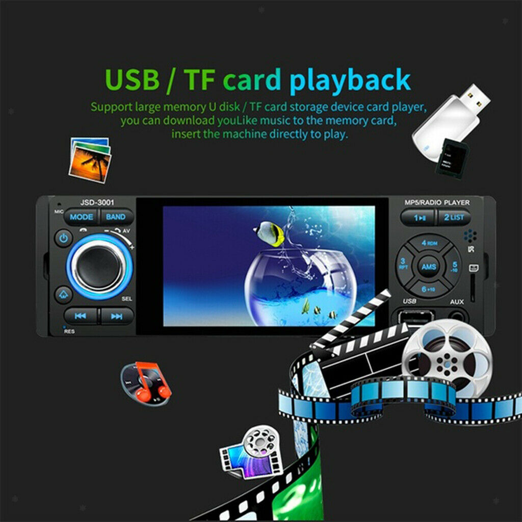 Single Din Car Stereo Radio Receiver, Car MP5 Player Head Unit,Support Bluetooth