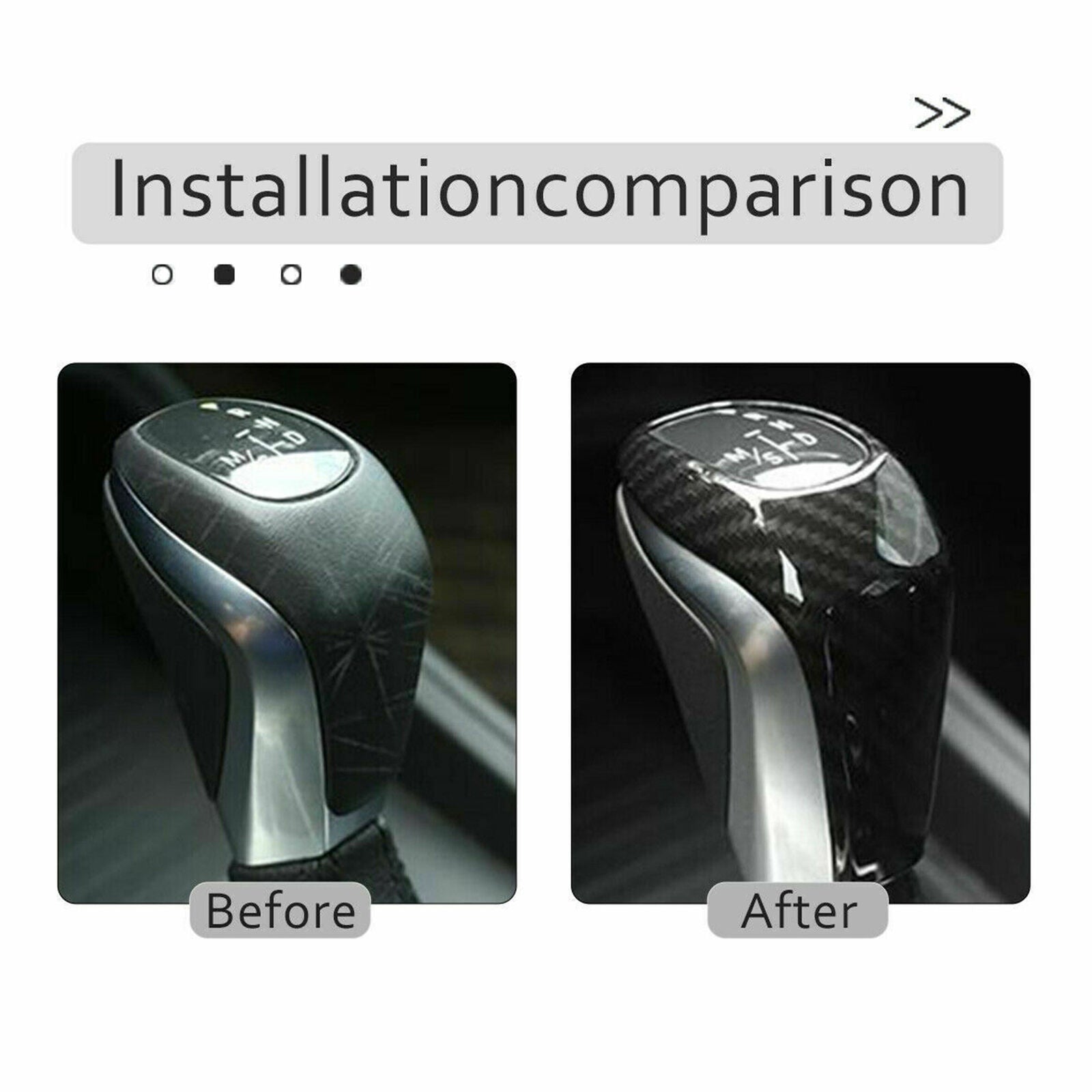 Carbon Fiber Style Gear Shift Head Knob Cover for BMW X1 F48 2016-2020