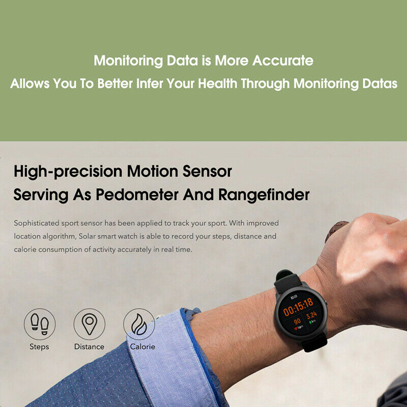 Haylou Solar Smart Watch Sport Metal Heart Rate Sleep Monitor IP68 Waterproof