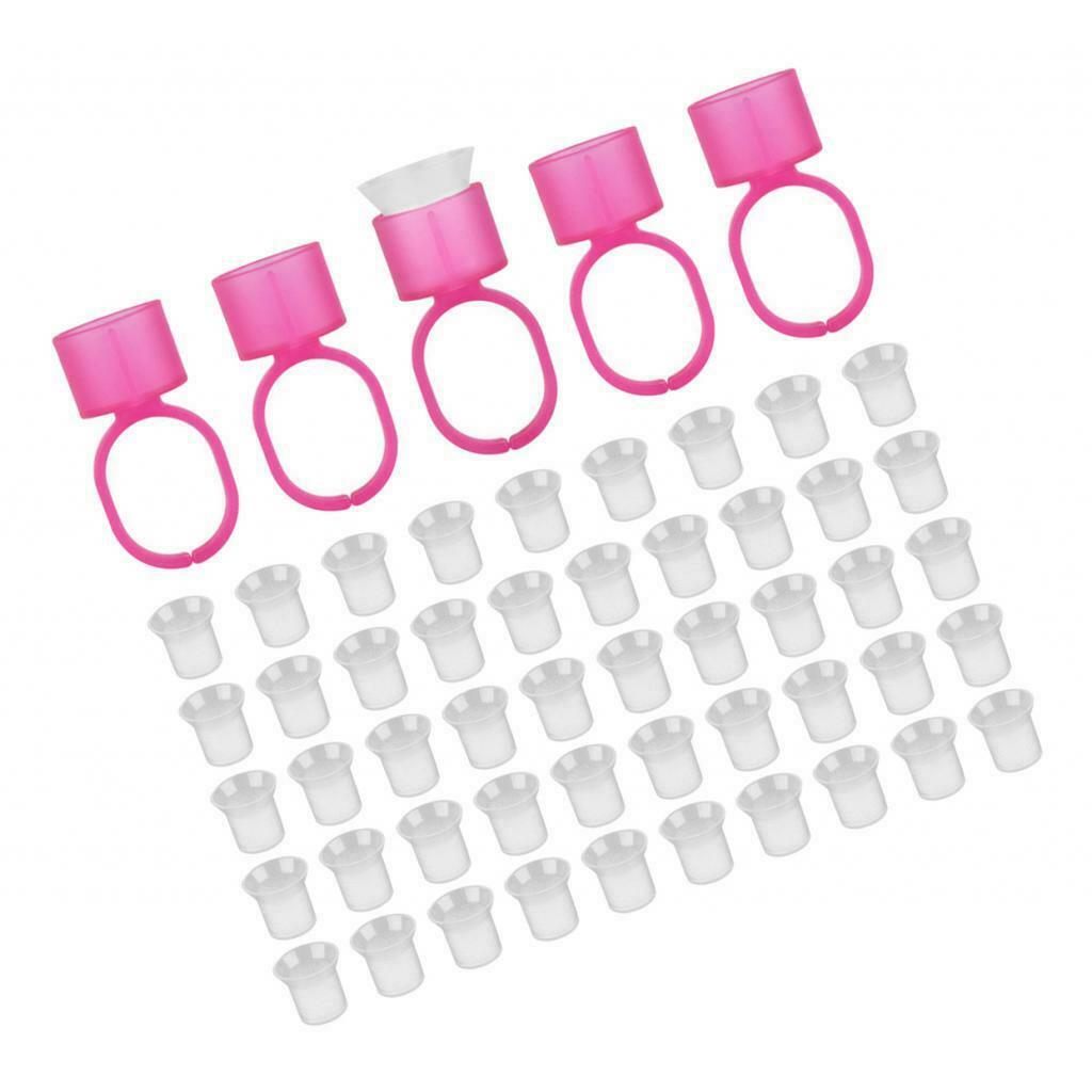 150 Packs Plastic Ink Pigment Adhesive Glue Rings Caps with Sponge Supplies