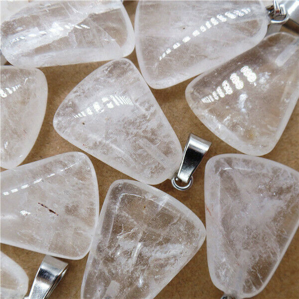 100Pcs 20x6mm Wholesale Natural White Crystal Bell Pendant Bead HH8142