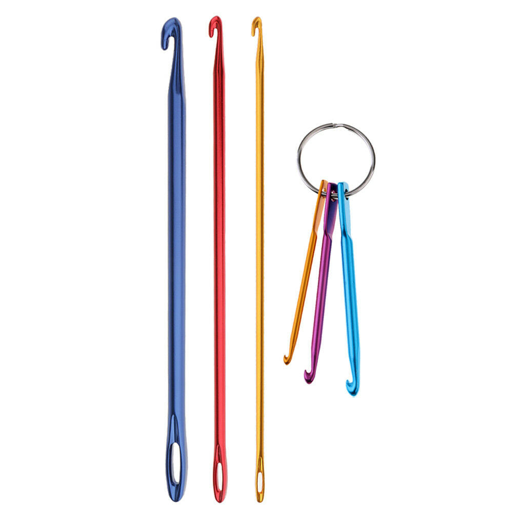 6pcs Mixed Aluminum Crochet Hooks Knitting Needles Set Knitting Accessories