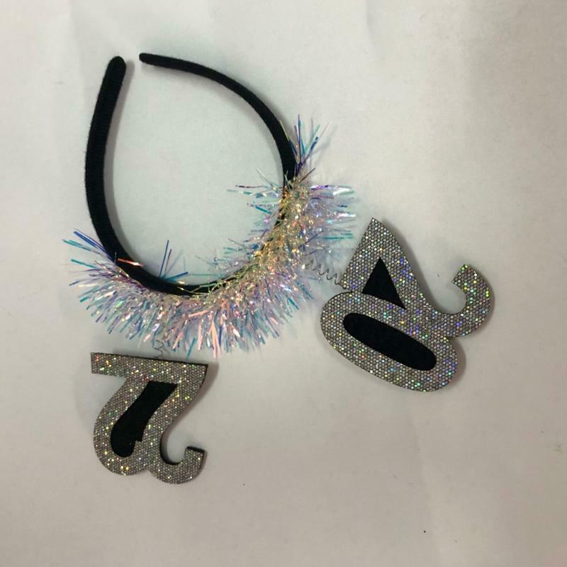 2022 New Year Hair Bands Glitter Tinsel Sequin Hairband Novelty Party Props