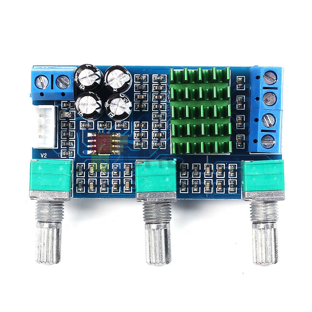 TPA3116D2 DC 12V 24V 80Wx2 Dual Channel Digital Treble Bass Pre Amplifier Board