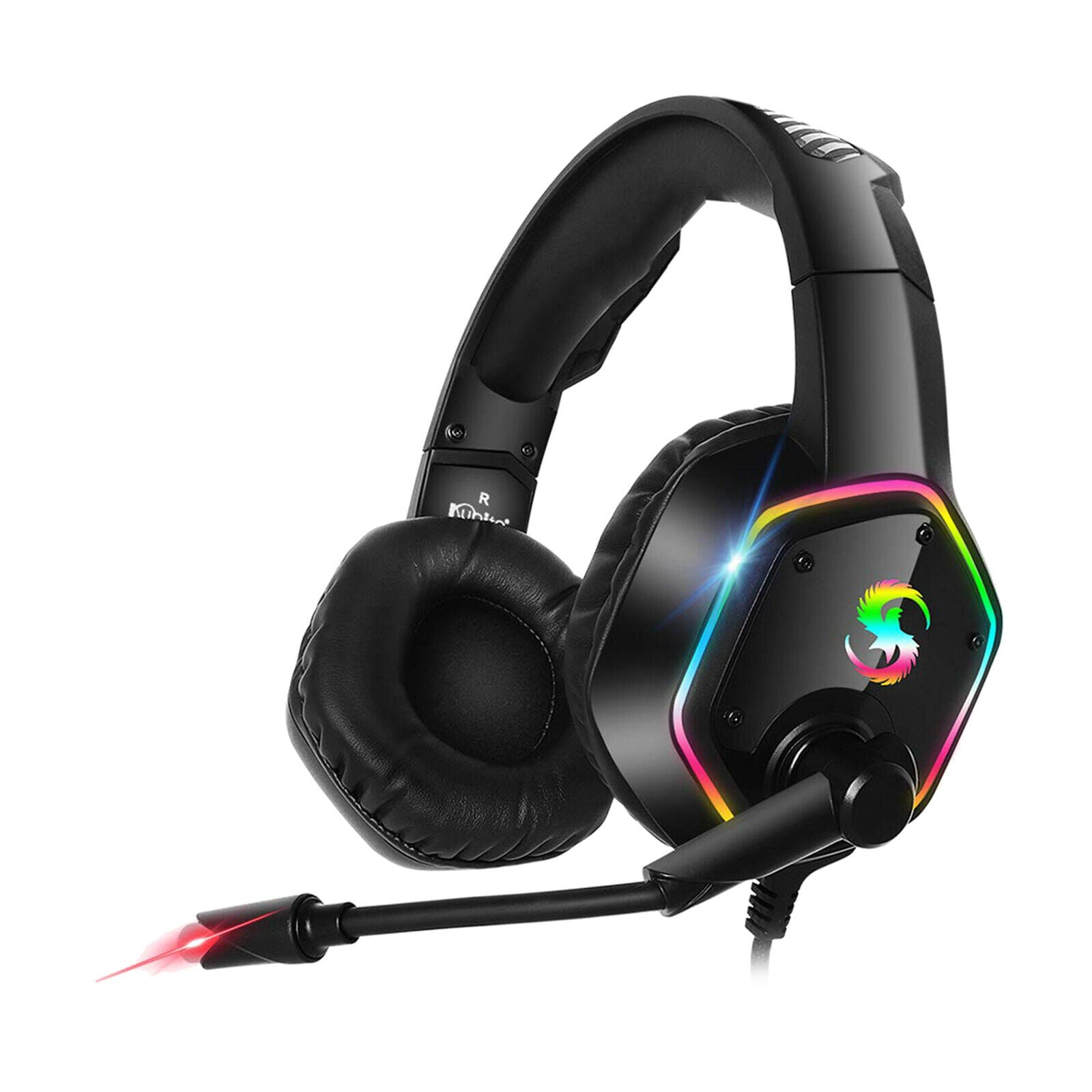Premium LED Gaming Headsets 7.1 Channel 3.5mm/USB RGB 50mm Drive for PS4 PC
