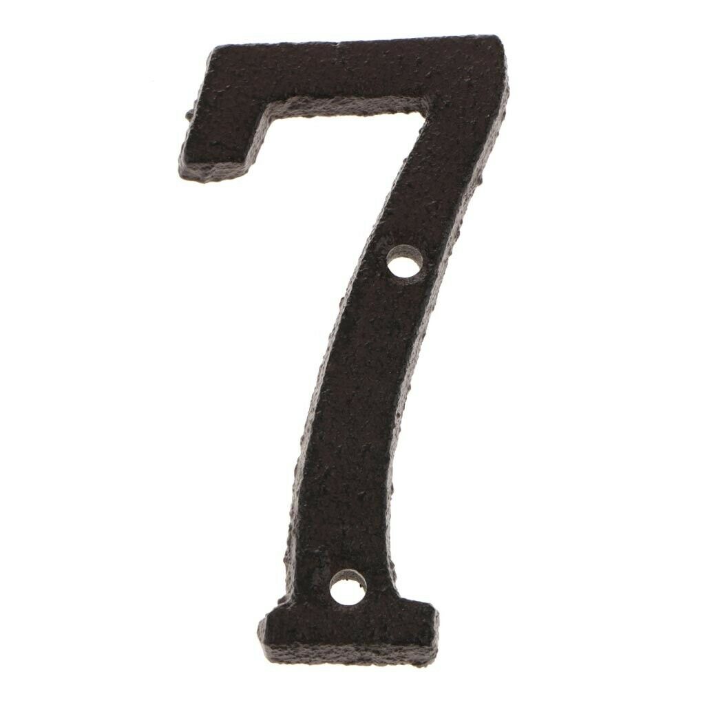 10pcs Digits 0-9 Cast Iron Metal Plate Sign Plaque for House Address Garden