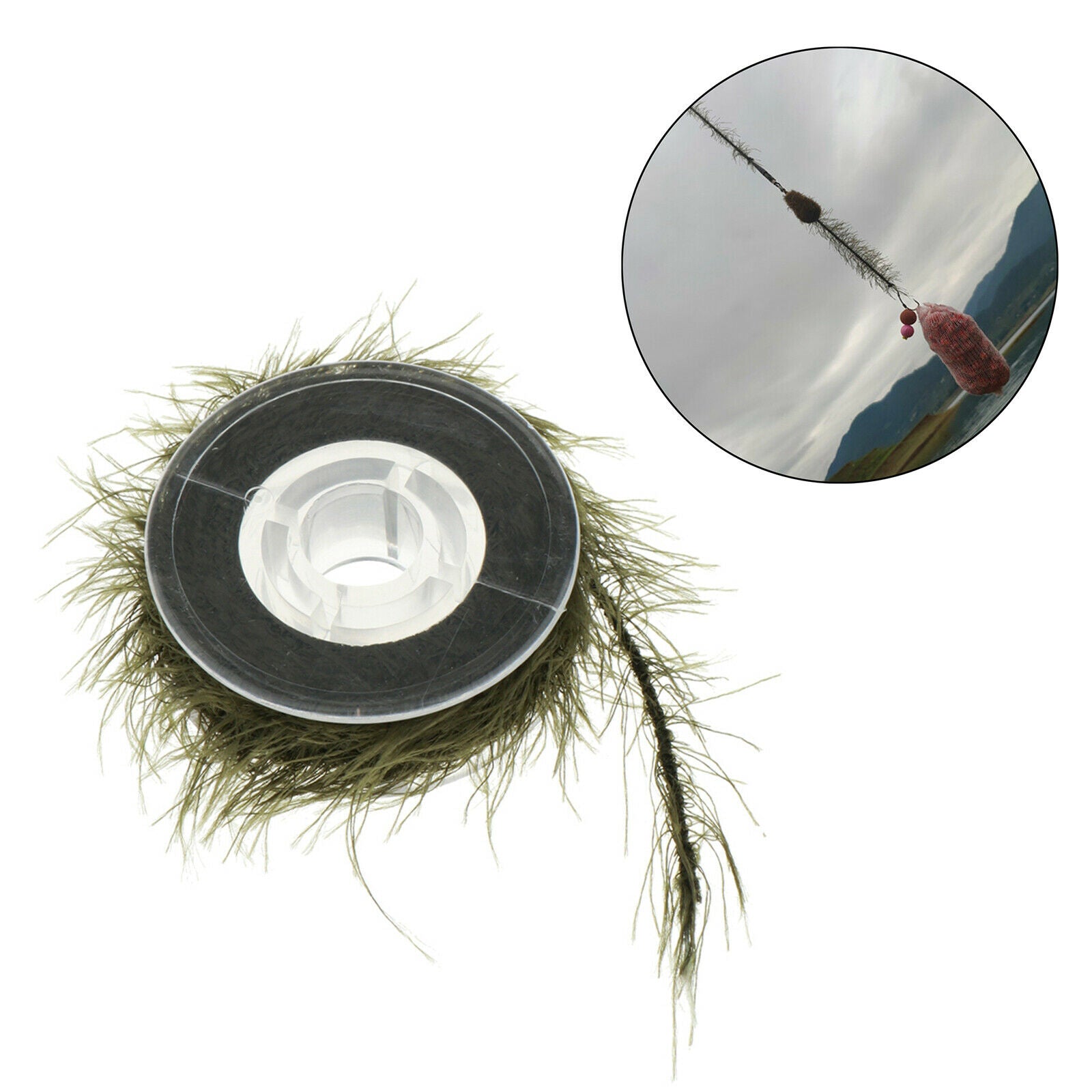 5M Seaweed Fishing Hook Rig Fishing Terminal Tackle Hair Rigs Dark Green