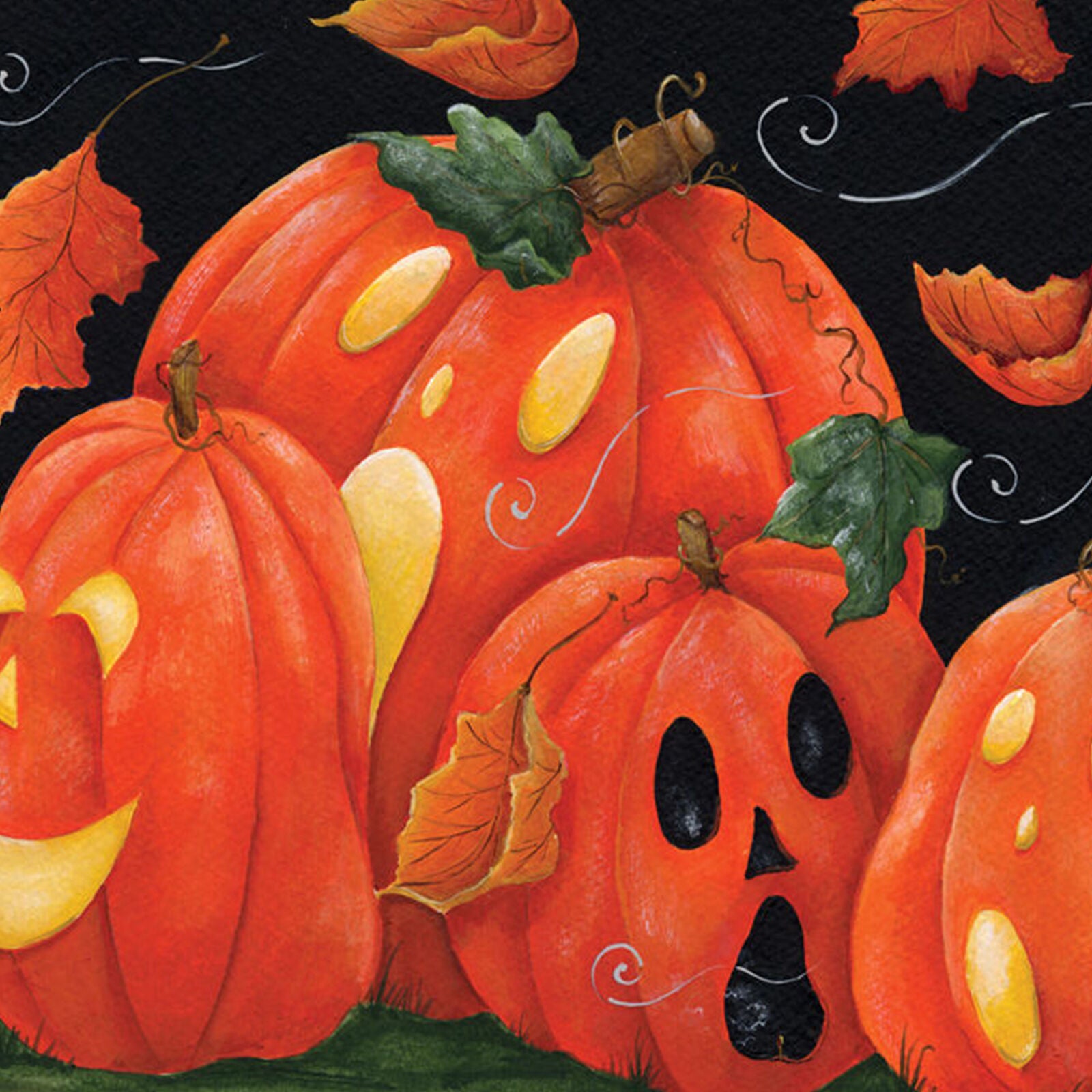 Scary Night 28 x 40 Windy Halloween Moon Fall Autumn Leaves House Flag