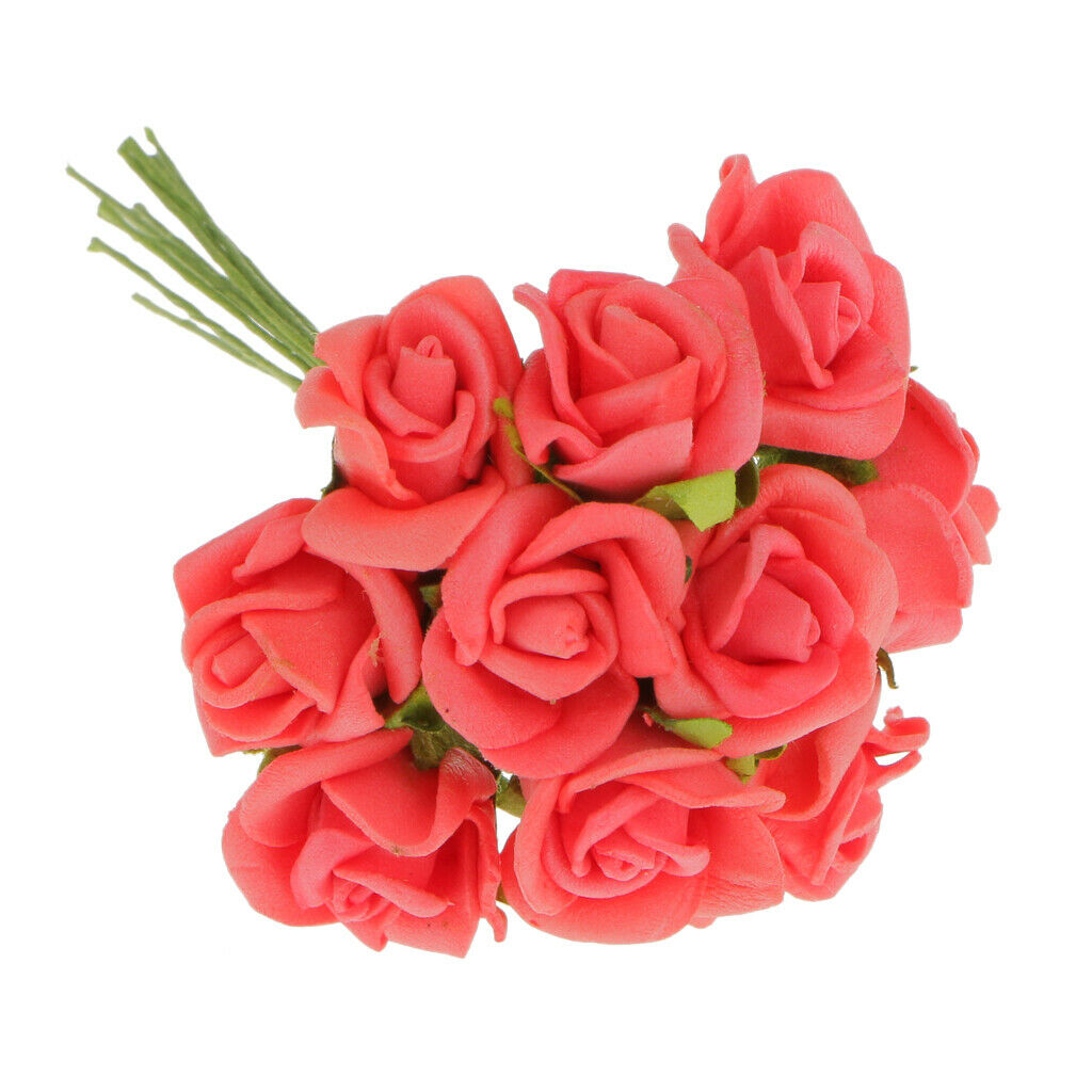 100 Xmini Artificial Roses Flowers Bouquet Home Wedding Bridal