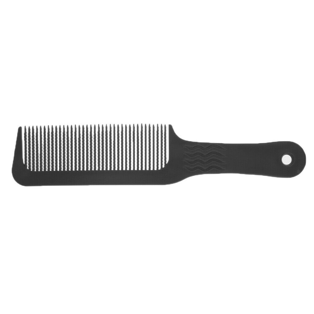 2X Flat Top Clipper Comb Finely Waved Teeth Barber Hair Cut Styling Comb Black