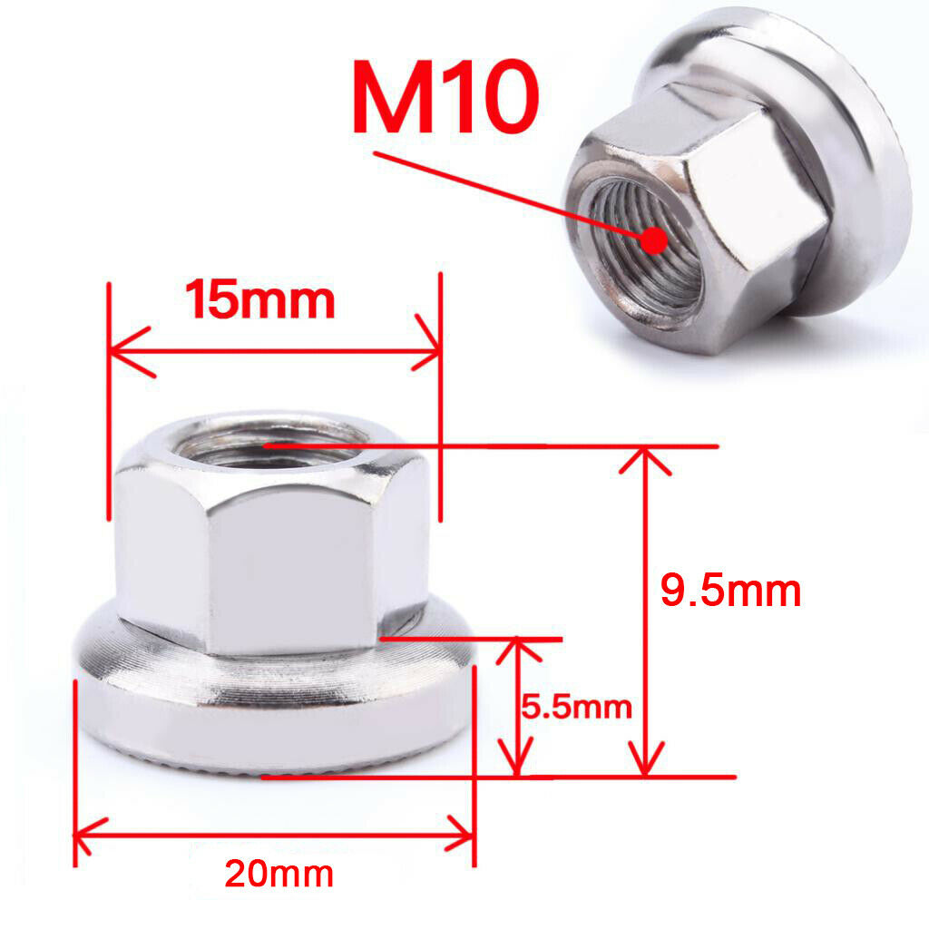12x M10 Bike Wheel Axle Nuts Skewer Bolt Nut Road Cycle Hardware Replacement
