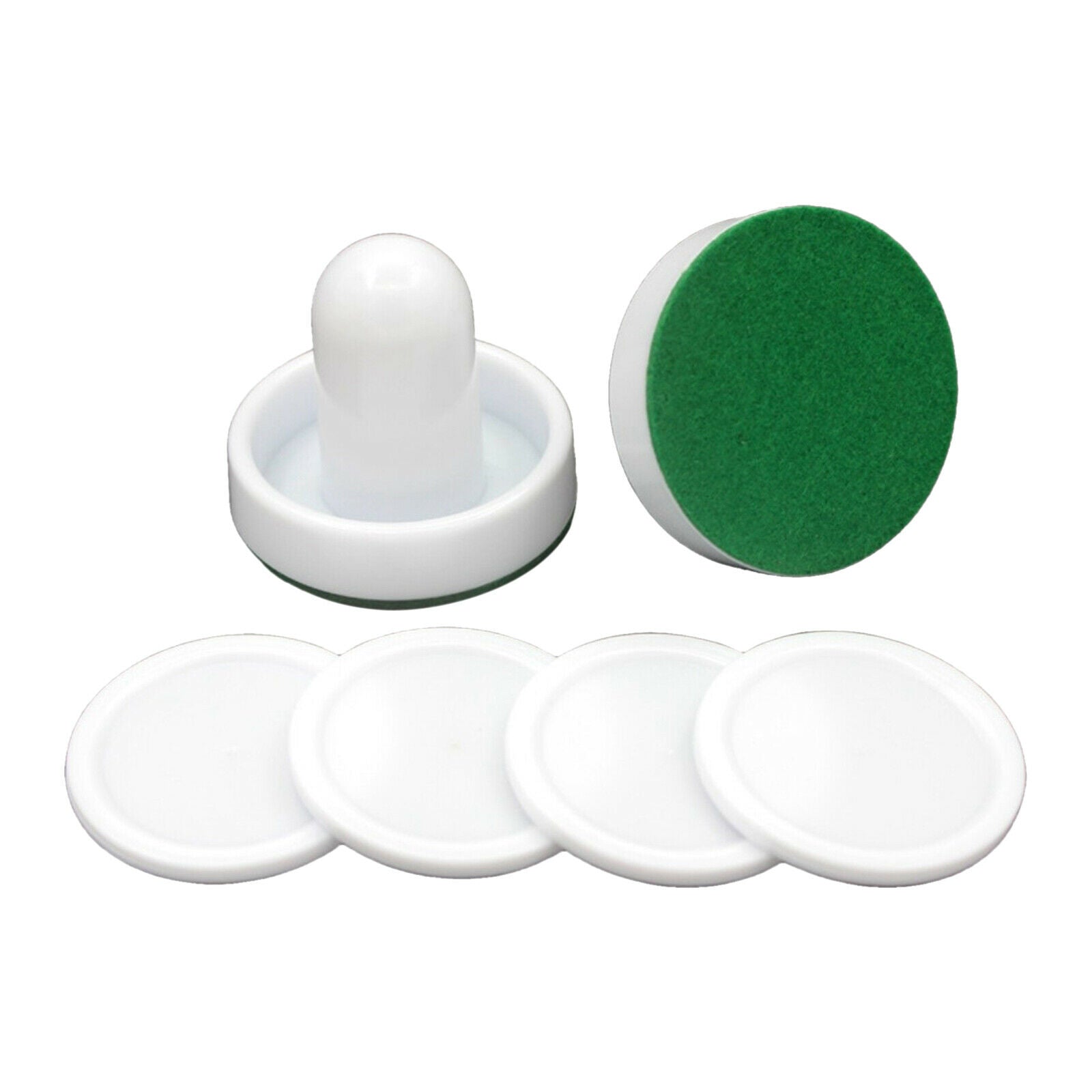 2PCS Air Hockey Pushers and 4PCS Pucks Small Size Entertainment Gift White