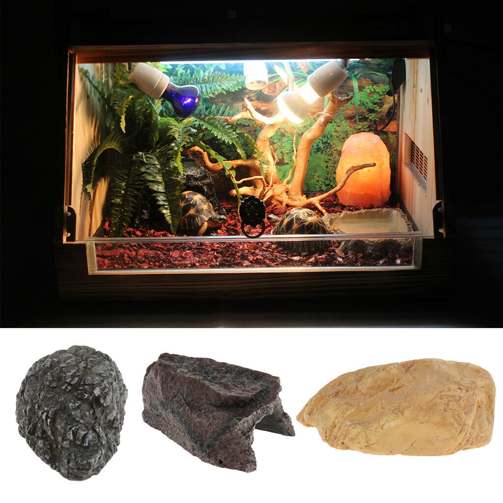 Reptile Cave Terrarium Climb Pet Hiding Shelter for Amphibians Decorative