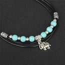 Turquoise Elephant Rope Multi-Layer Handmade Leathe Anklet Chain Bracelet Lad Lt