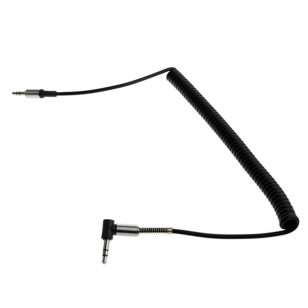 2 Pieces Universal Spring Coiled 3.5mm Aux Cable Mic Stereo Audio Auxiliary Cord