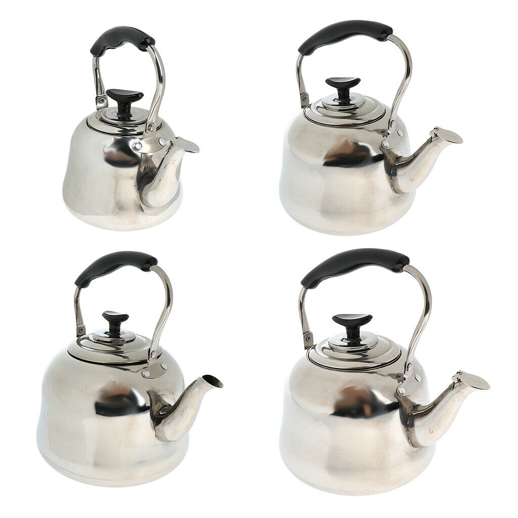 Whistling Kettle Stainless Steel Camping Kitchen Tea Coffee Water Pot, 1L