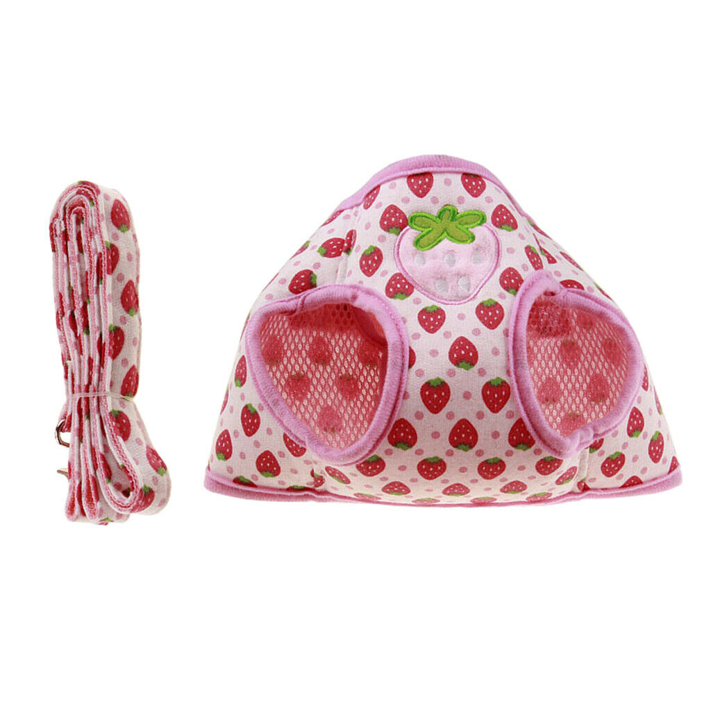 Pet Dog Walking Vest Harness Puppy Leash Training Chest Straps Strawberry L