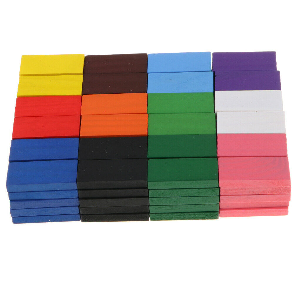 120pcs Wooden Dominos Block + Tower Wood Block Stacking Family Game for Kids