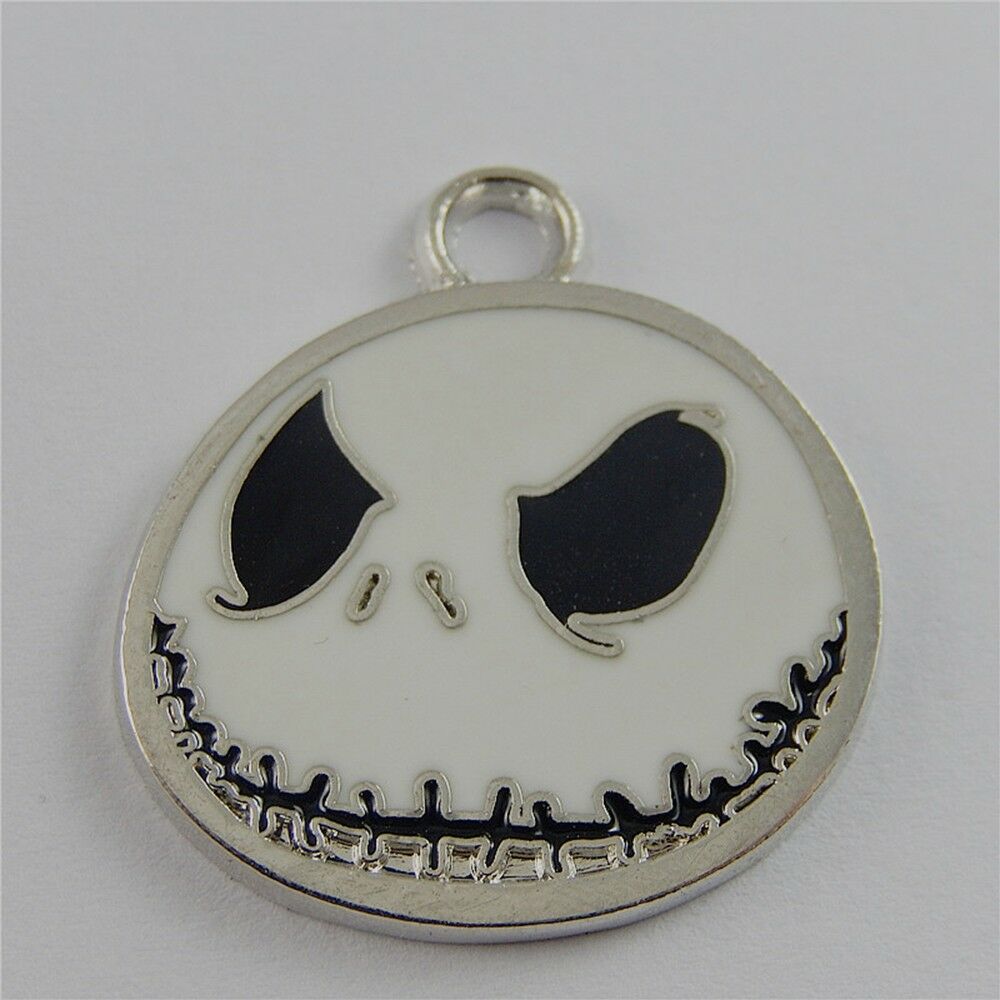 6pcs Assorted Color Alloy Enamel Round Clown Pendant Charm Jewelry Crafts 50862