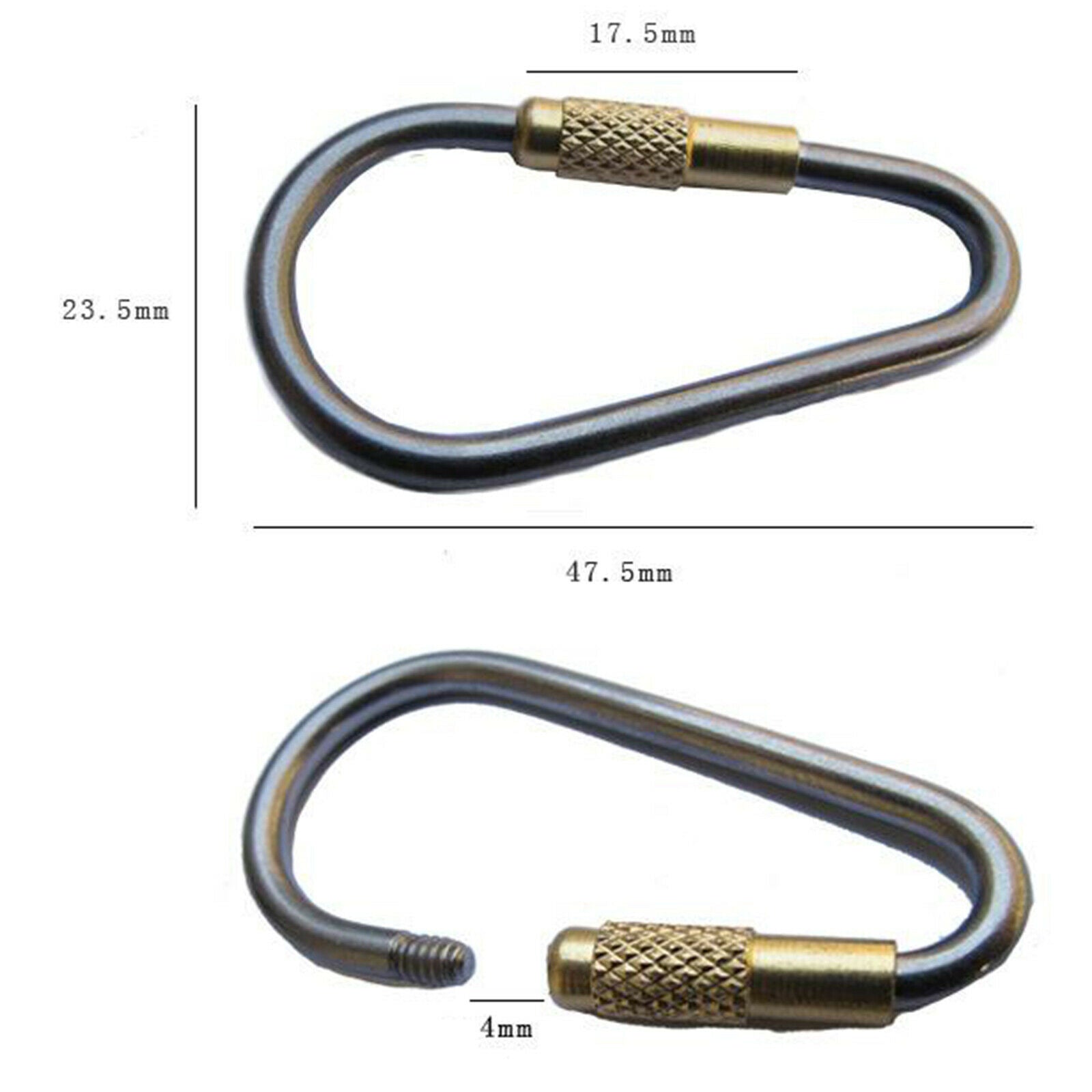 Carabiner Clips Hiking Keychain Screwgate Travel Dog Leash D-Ring Clasp Lock