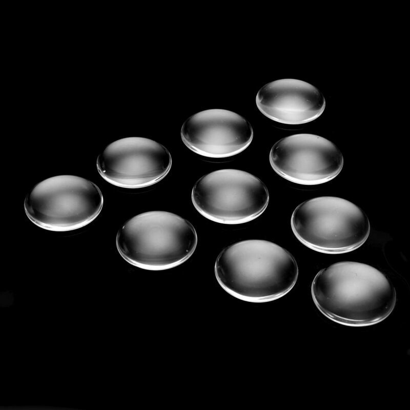 100Pcs 25MM Transparent Clear Round Flatback Domed Cabochon Cover Glass  Finding